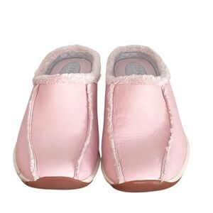 New Vintage Y2K 90s LizSport Sporty Casual Faux Fur Lined Leather Mule Pink 9M
